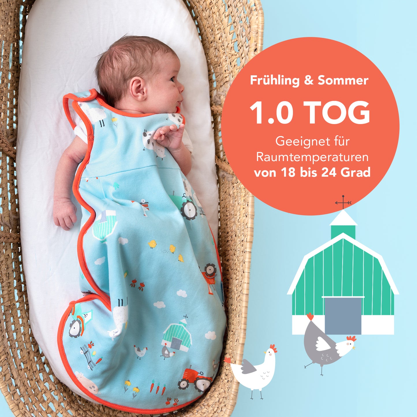 Bio Babyschlafsack, 1.0 TOG