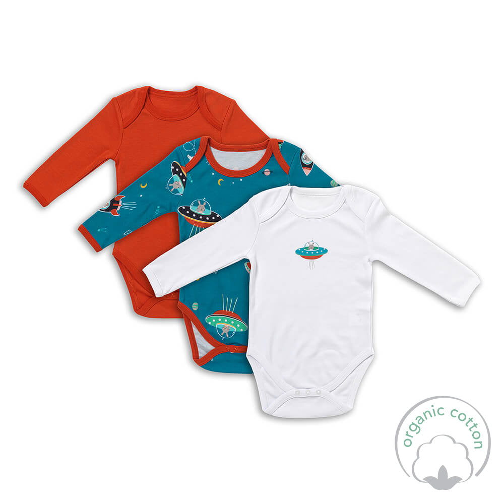 Bio Baby-Bodys langarm 3er-Pack