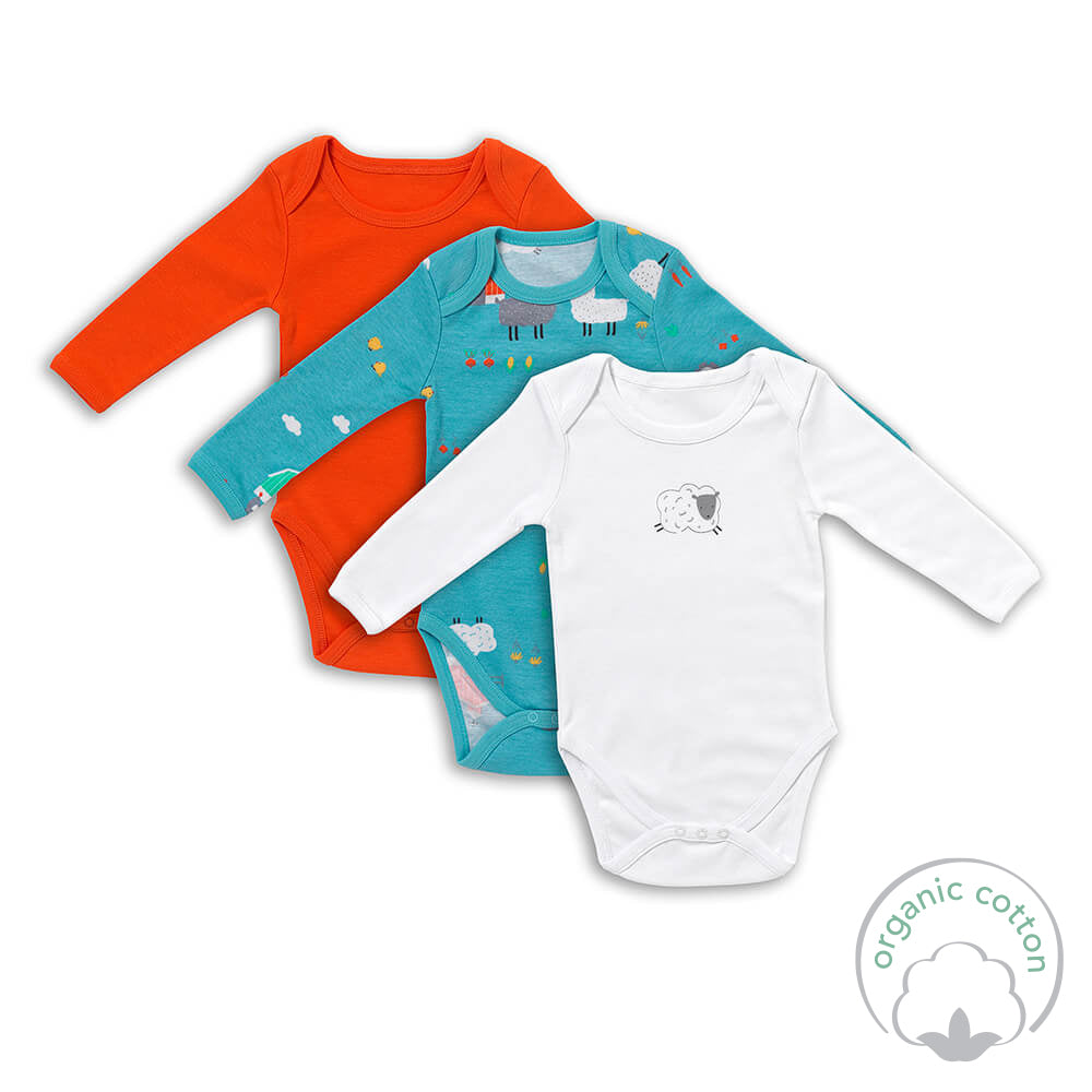 Bio Baby-Bodys langarm 3er-Pack