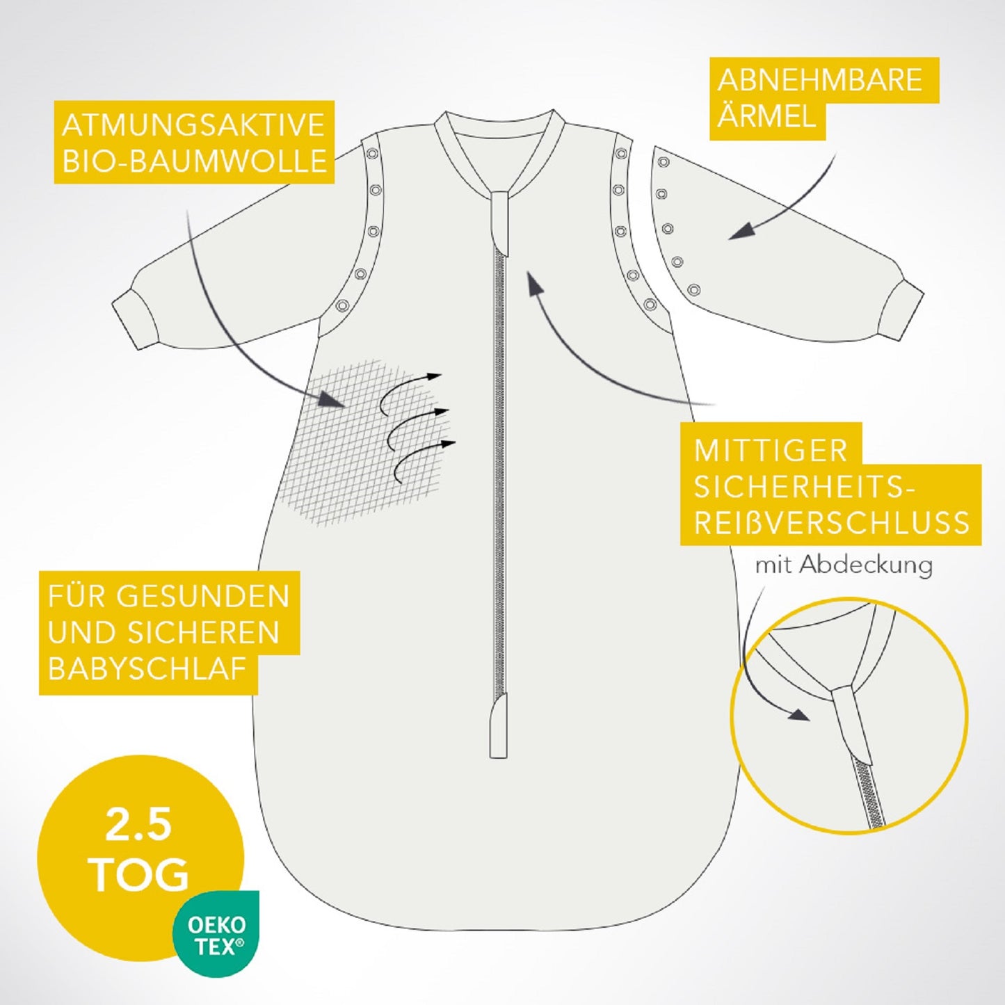 Bio Babyschlafsack, 2.5 TOG